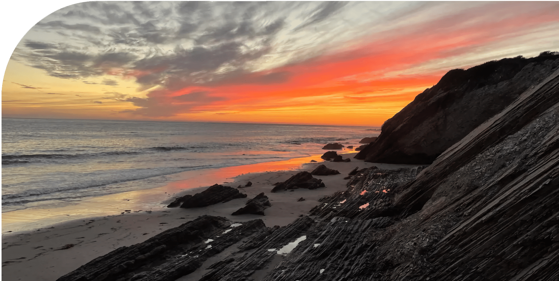 Gaviota State Park entrance and landscape at sunset along the California coast near Highway 101